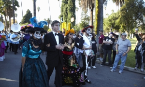 Opening walk at Dios de Los Muertos, Day of the Dead, Hollywood Forever Cemetery