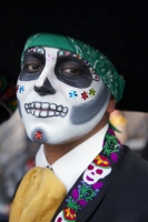 Portrait of man in costume at Day of the Dead (Dia de los Muertos) at Hollywood Forever cemetery