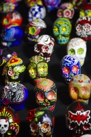 Painted skulls at Day of the Dead (Dia de los Muertos) at Hollywood Forever cemetery