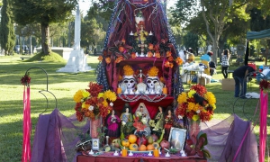 Alters at the Dios de Los Muertos, Day of the Dead, Hollywood Forever Cemetery