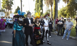 Opening walk at Dios de Los Muertos, Day of the Dead, Hollywood Forever Cemetery