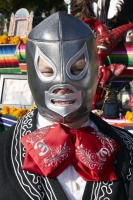 Man dressed in costume at Day of the Dead (Dia de los Muertos) at Hollywood Forever Cemetery