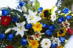 Close up of a colorful bouquet of flowers